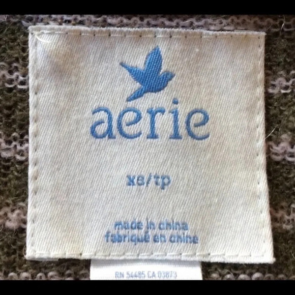 AERIE | Olive Pink Striped Cardigan Sweater XS - Picture 5 of 5